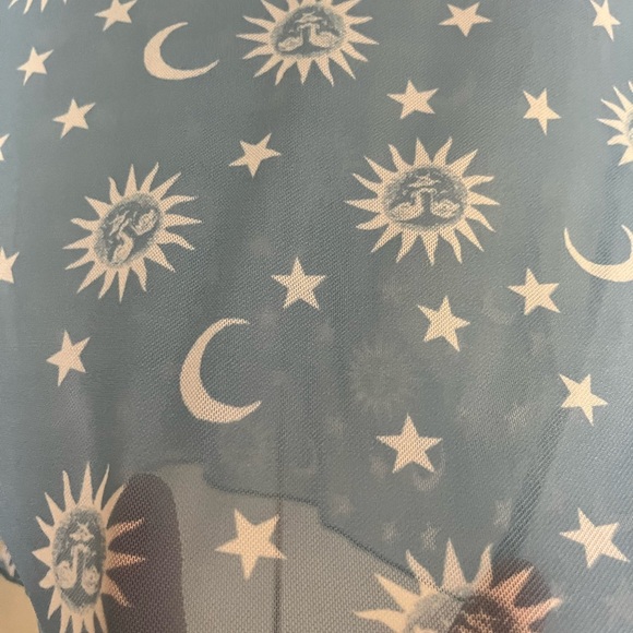 Sun and Moon Blue Mesh Long Sleeve Top - Picture 3 of 4